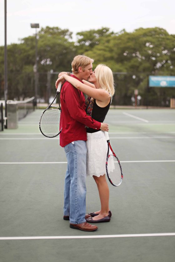Tennis Engagement Session Photo